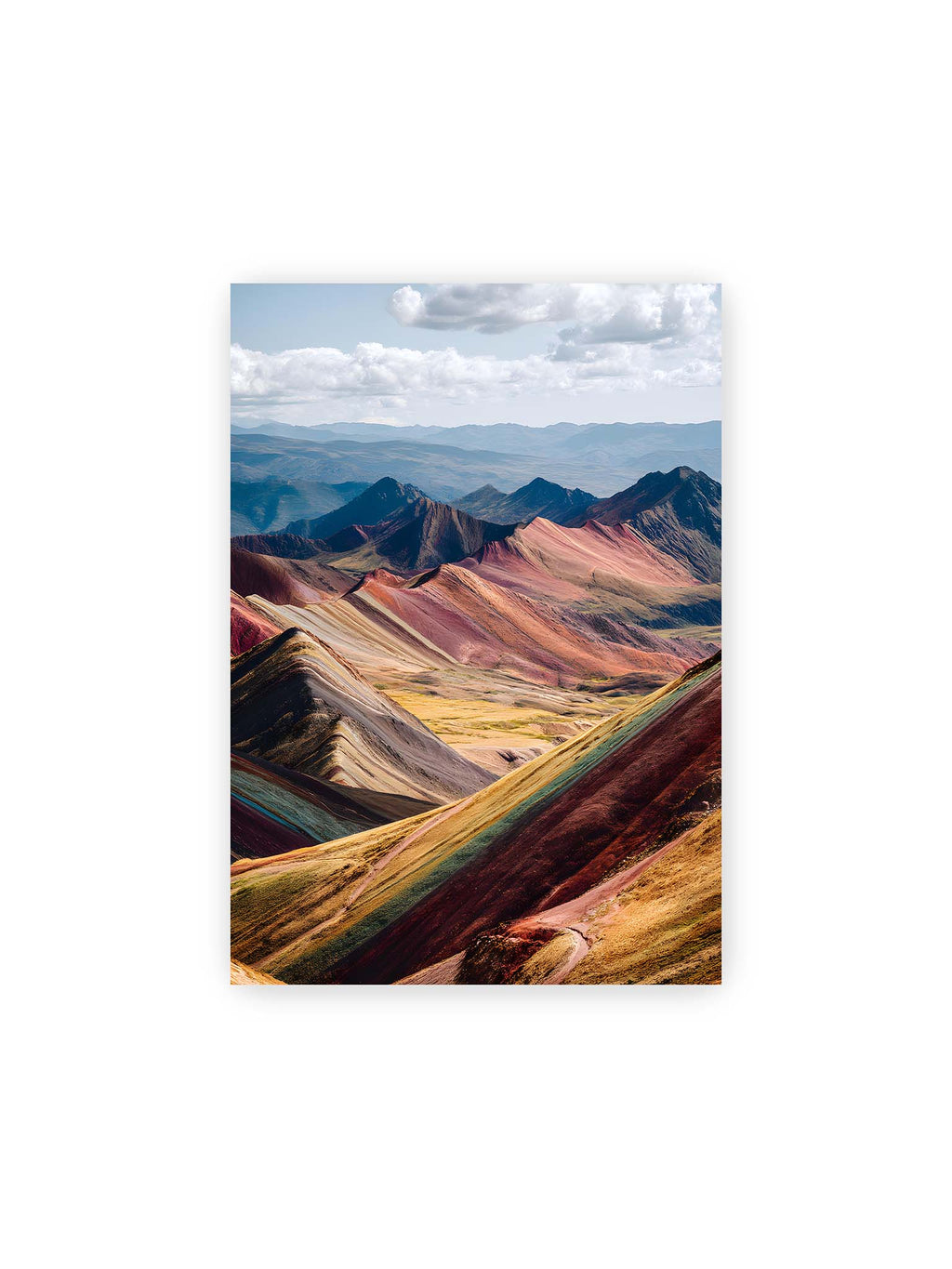 21x30 cm – Berglandschaft in Peru in leuchtenden Farben und Schichten, die das Licht reflektieren und eine majestätische Szenerie schaffen.